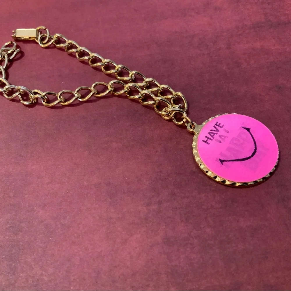 SMILEY HAVE A NICE DAY CHANGE IMAGE VERY VINTAGE BRACELET 70s - Picture 4 of 12